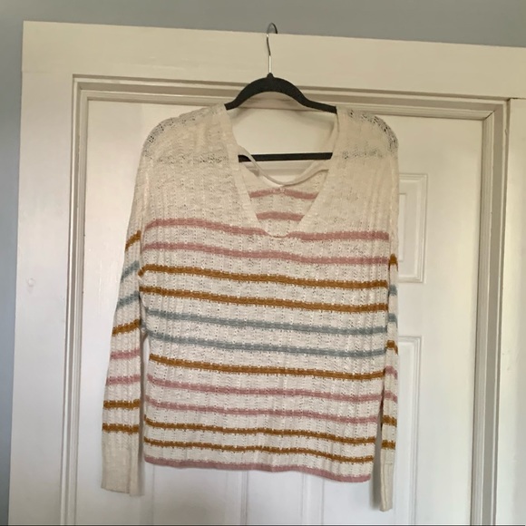 SO Striped Distressed Acrylic Sweater - Picture 5 of 7